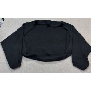 Shirin Guild Cashmere Shrug Bolero Cardigan Sweater Black Lux Open Front